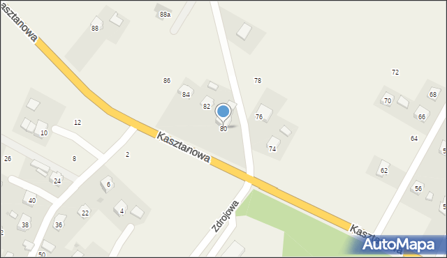 Klimkówka, Kasztanowa, 80, mapa Klimkówka