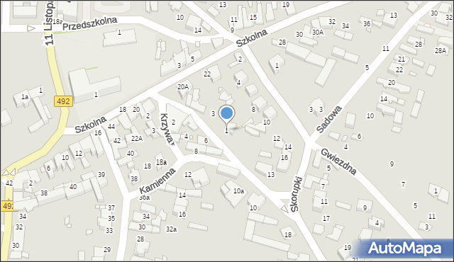 Kłobuck, Kamienna, 1, mapa Kłobuck