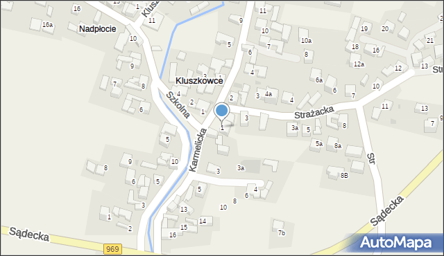 Kluszkowce, Karmelicka, 1, mapa Kluszkowce