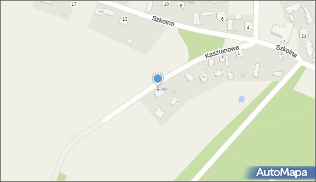 Knapy, Kasztanowa, 7, mapa Knapy