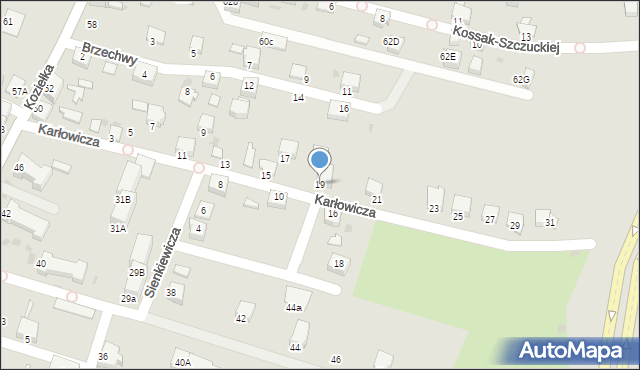 Knurów, Karłowicza Mieczysława, 19, mapa Knurów