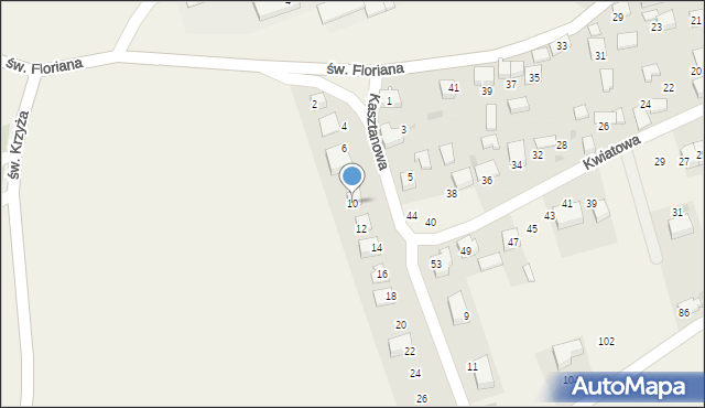 Kobylany, Kasztanowa, 10, mapa Kobylany