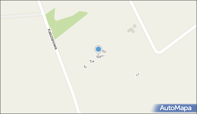 Kobylany, Kasztanowa, 51b, mapa Kobylany
