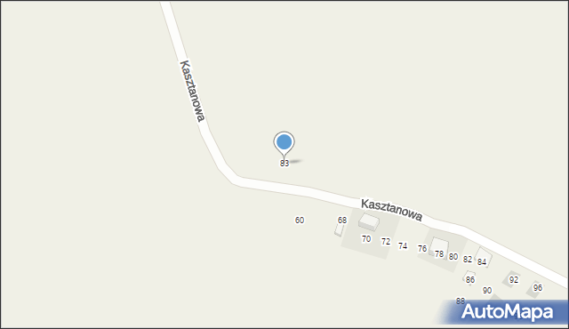 Kobylany, Kasztanowa, 83, mapa Kobylany