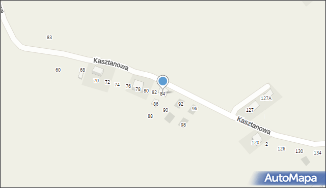Kobylany, Kasztanowa, 84, mapa Kobylany