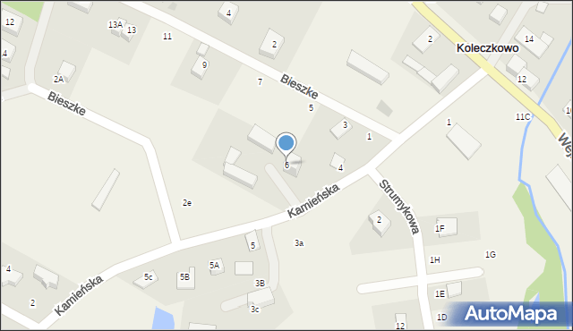 Koleczkowo, Kamieńska, 6, mapa Koleczkowo