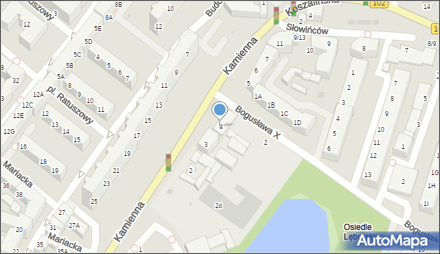 Kołobrzeg, Kamienna, 4, mapa Kołobrzegu