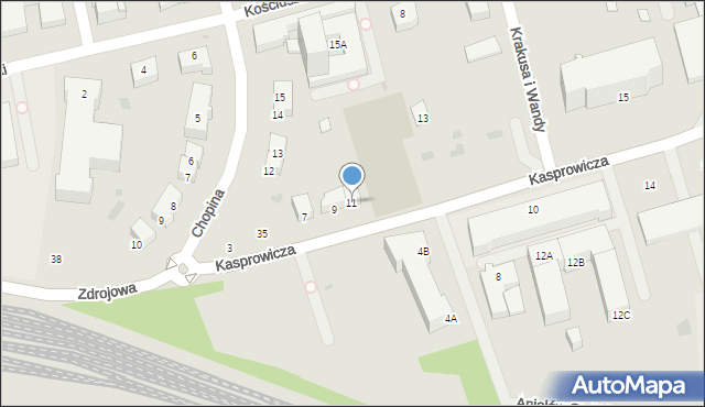 Kołobrzeg, Kasprowicza Jana, 11, mapa Kołobrzegu