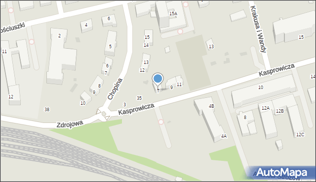 Kołobrzeg, Kasprowicza Jana, 7, mapa Kołobrzegu