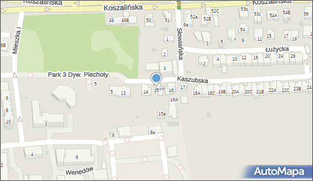 Kołobrzeg, Kaszubska, 15, mapa Kołobrzegu