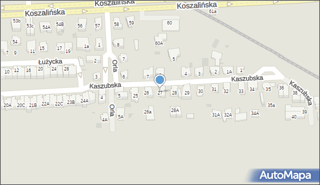 Kołobrzeg, Kaszubska, 27, mapa Kołobrzegu