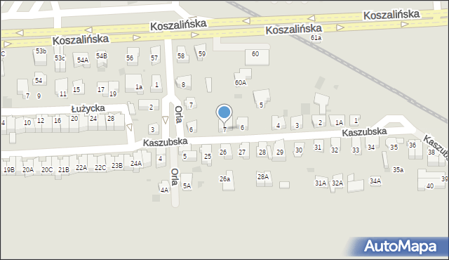 Kołobrzeg, Kaszubska, 7, mapa Kołobrzegu