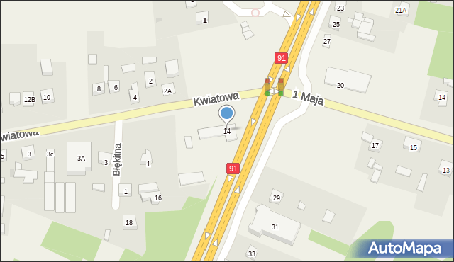 Kolonia Poczesna, Katowicka, 14, mapa Kolonia Poczesna