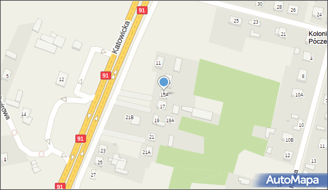 Kolonia Poczesna, Katowicka, 15A, mapa Kolonia Poczesna