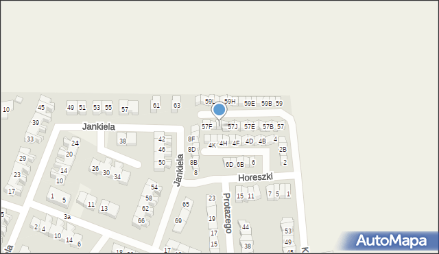 Komorniki, Kaczmarka Ignacego D., 57L, mapa Komorniki