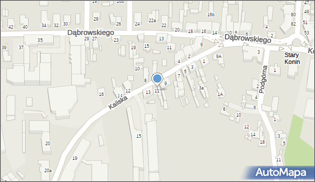 Konin, Kaliska, 11, mapa Konina