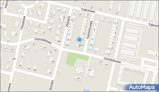 Konin, Kaczeńcowa, 18, mapa Konina