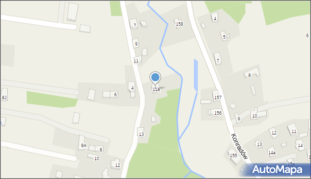 Konradów, Kaszubska Kolonia, 11a, mapa Konradów