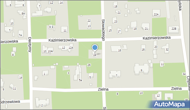 Konstancin-Jeziorna, Kazimierzowska, 14, mapa Konstancin-Jeziorna