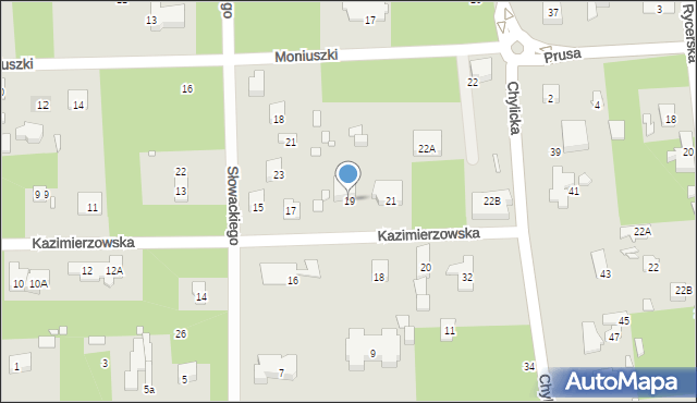 Konstancin-Jeziorna, Kazimierzowska, 19, mapa Konstancin-Jeziorna