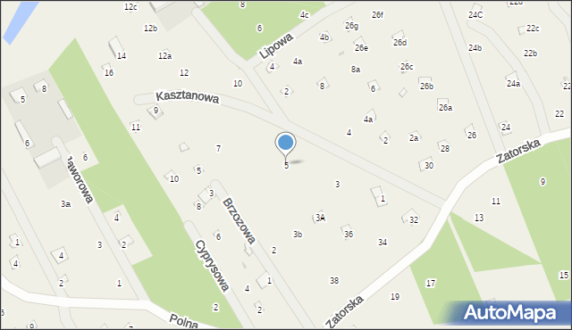 Kopaniec, Kasztanowa, 5, mapa Kopaniec