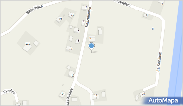 Kopanka, Kasztanowa, 7, mapa Kopanka