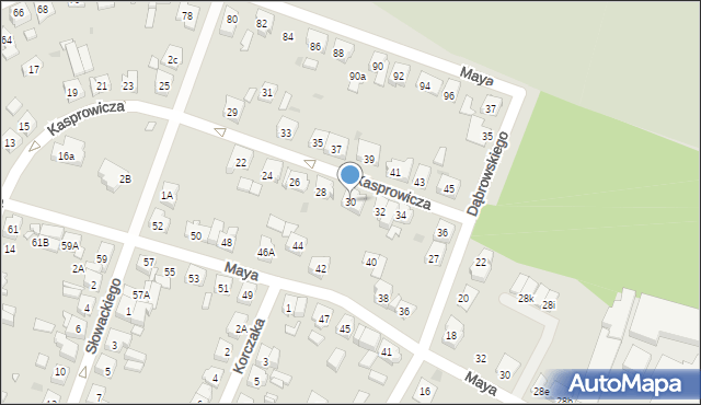 Kościan, Kasprowicza Jana, 30, mapa Kościan