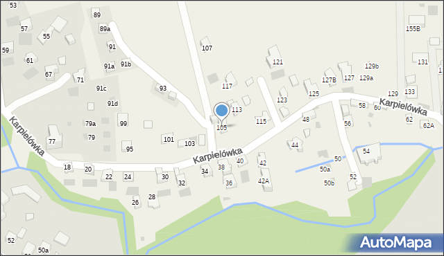 Kościelisko, Karpielówka, 105, mapa Kościelisko