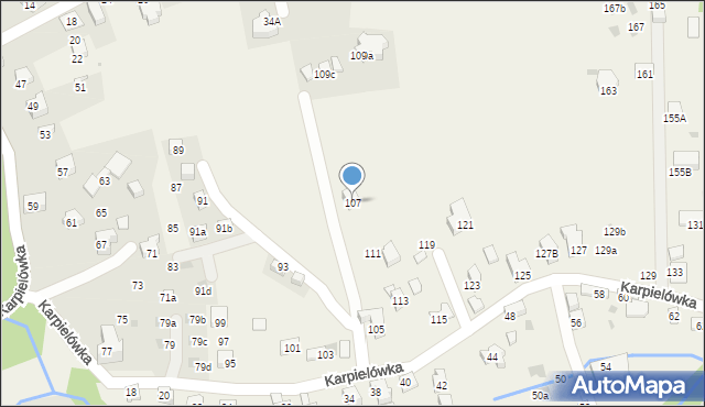 Kościelisko, Karpielówka, 107, mapa Kościelisko