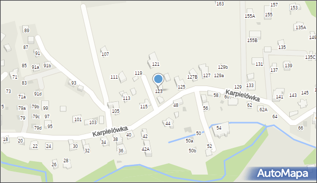 Kościelisko, Karpielówka, 123, mapa Kościelisko
