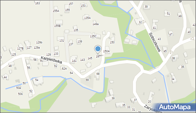 Kościelisko, Karpielówka, 147, mapa Kościelisko