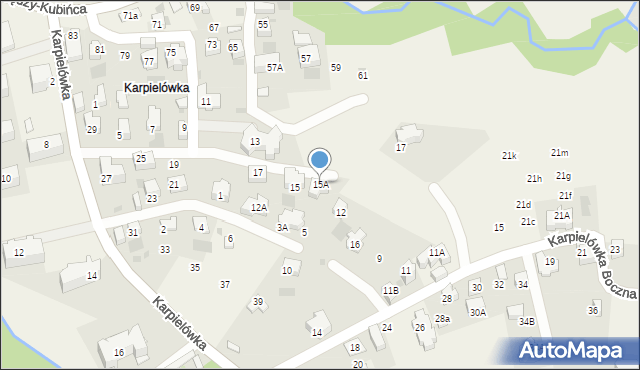 Kościelisko, Karpielówka, 15A, mapa Kościelisko