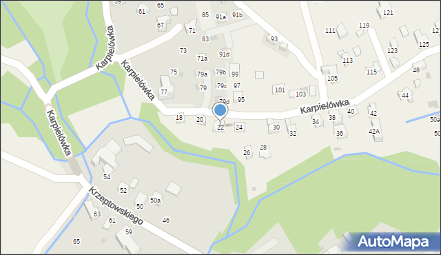 Kościelisko, Karpielówka, 22, mapa Kościelisko