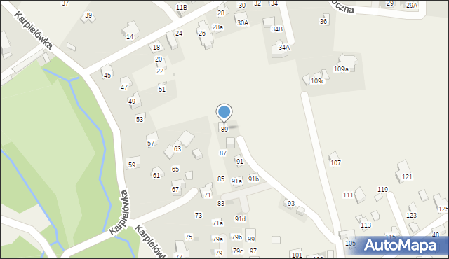 Kościelisko, Karpielówka, 89, mapa Kościelisko