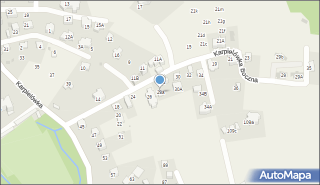 Kościelisko, Karpielówka Boczna, 28a, mapa Kościelisko