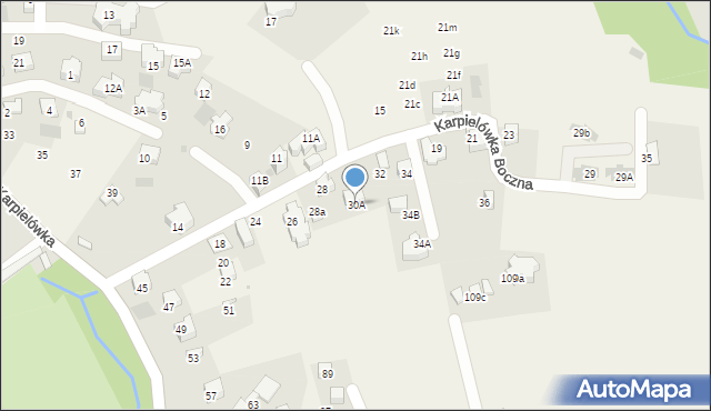 Kościelisko, Karpielówka Boczna, 30A, mapa Kościelisko