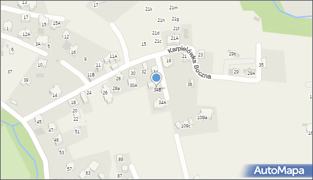 Kościelisko, Karpielówka Boczna, 34B, mapa Kościelisko