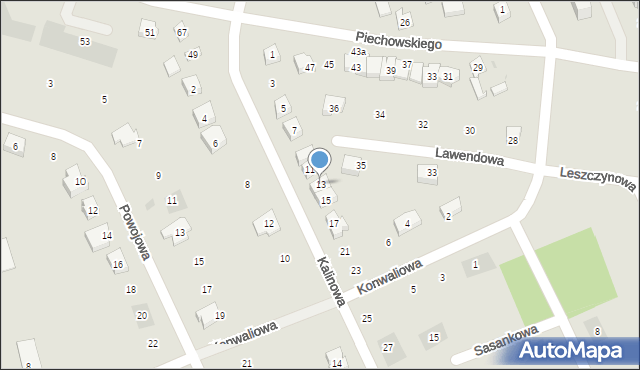 Kościerzyna, Kalinowa, 13, mapa Kościerzyna