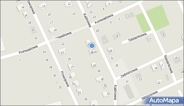 Kościerzyna, Kalinowa, 16, mapa Kościerzyna