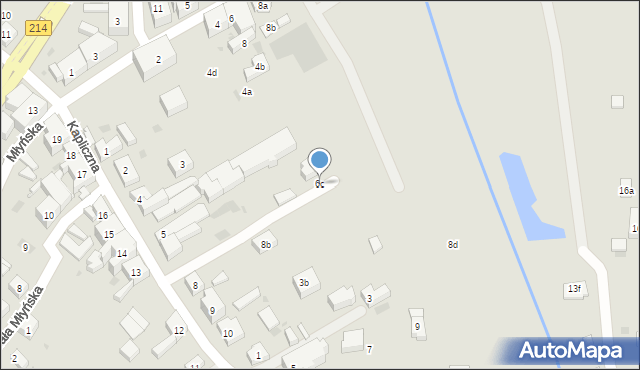 Kościerzyna, Kapliczna, 6c, mapa Kościerzyna