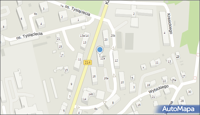 Kościerzyna, Kartuska, 18, mapa Kościerzyna