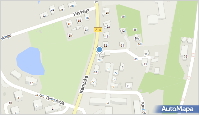 Kościerzyna, Kartuska, 30, mapa Kościerzyna