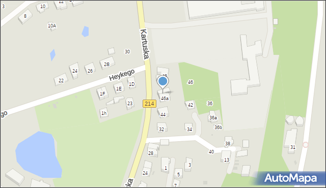 Kościerzyna, Kartuska, 46b, mapa Kościerzyna