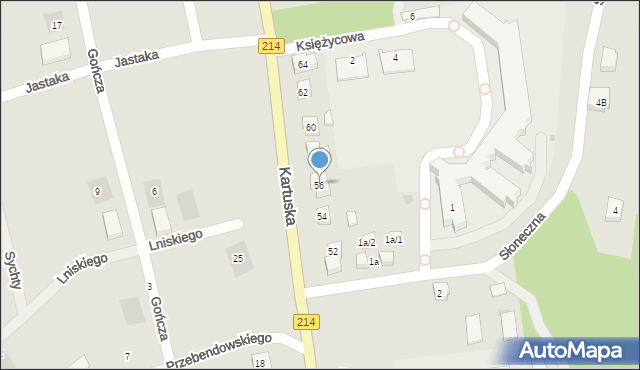 Kościerzyna, Kartuska, 56, mapa Kościerzyna
