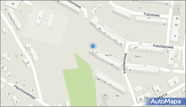 Kościerzyna, Kasztanowa, 4f, mapa Kościerzyna