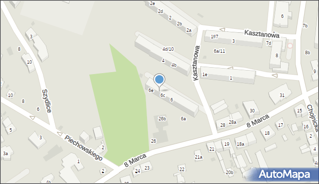 Kościerzyna, Kasztanowa, 6d, mapa Kościerzyna