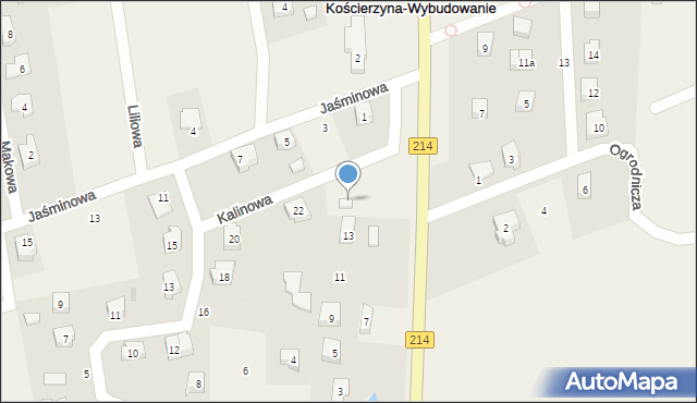 Kościerzyna-Wybudowanie, Kalinowa, 26, mapa Kościerzyna-Wybudowanie
