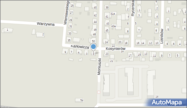 Kostrzyn, Karłowicza Mieczysława, 1, mapa Kostrzyn