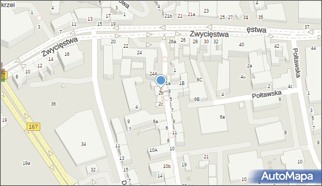 Koszalin, Kaszubska, 2b, mapa Koszalina