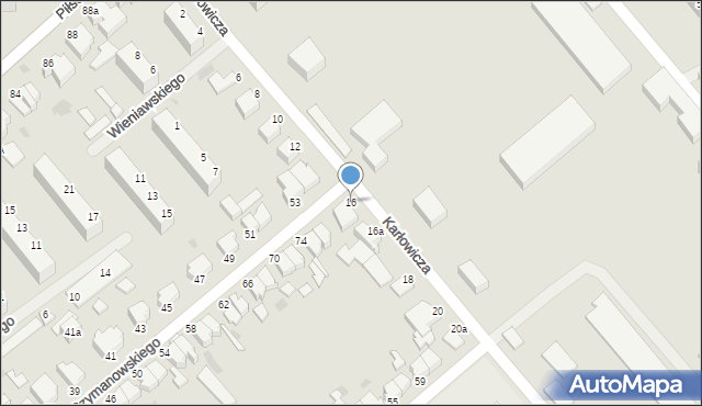 Koszalin, Karłowicza Mieczysława, 16, mapa Koszalina